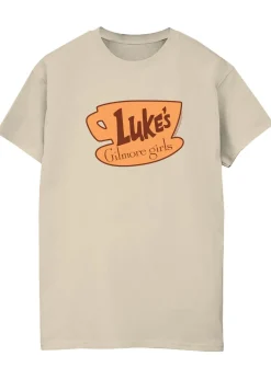Tops>Gilmore Girls Luke's Logo Women Sand Printed Boyfriend Fit T-Shirt