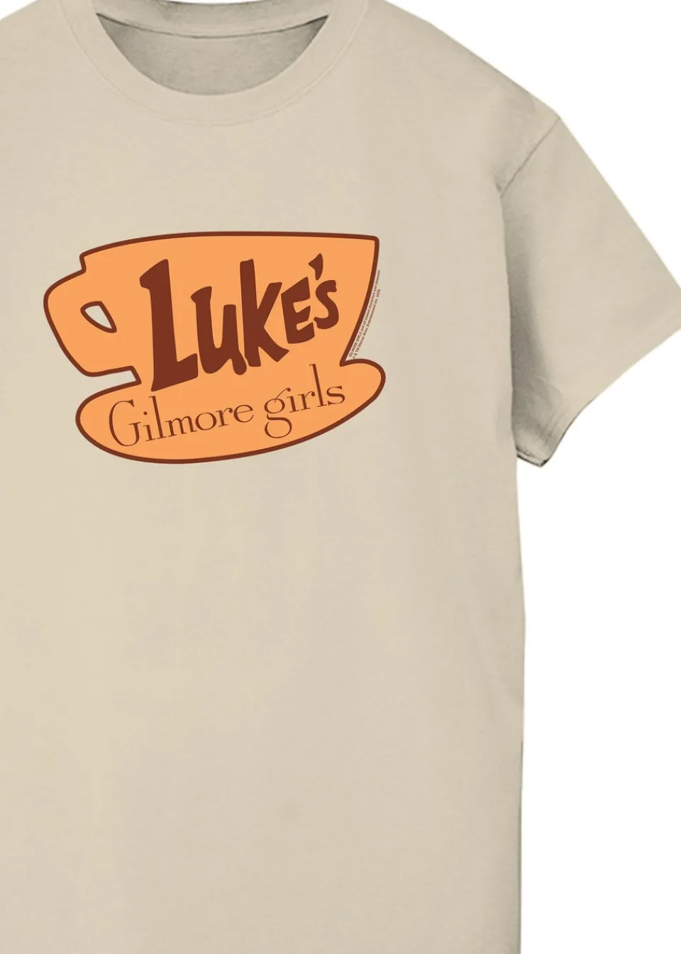 Tops>Gilmore Girls Luke's Logo Women Sand Printed Boyfriend Fit T-Shirt