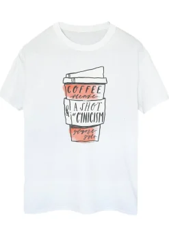 T-Shirts>Gilmore Girls White Coffee Please Printed Boyfriend Fit T-Shirt