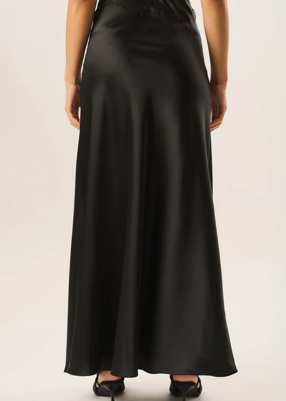 Skirts>Gini London Black Bias Maxi Skirt