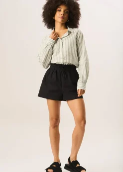 Shorts>Gini London Black Draw String Short