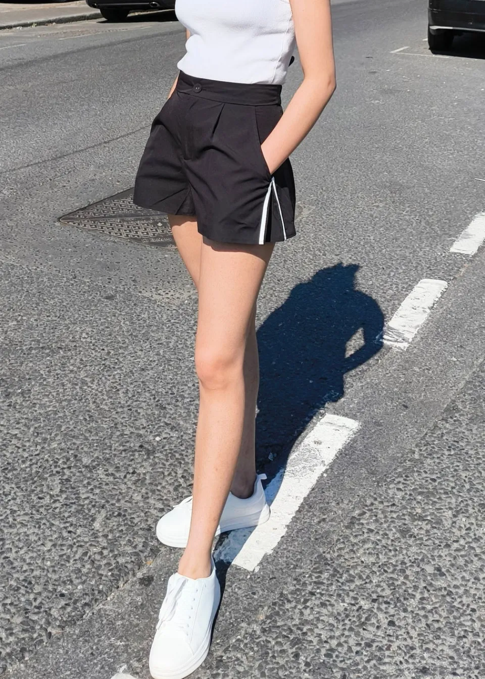 Shorts>Gini London Black Tailored Shorts