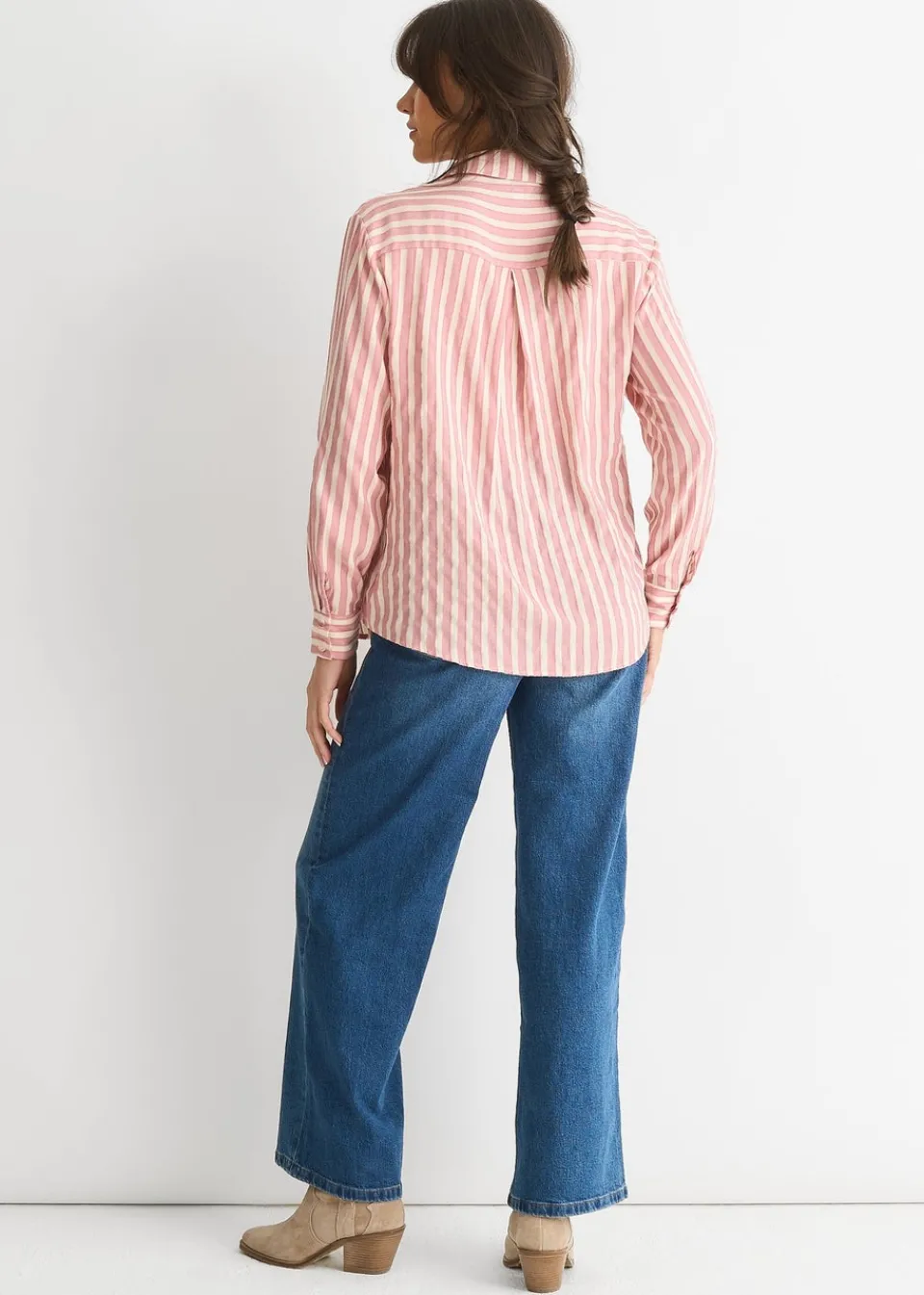 Tops>Gini London Blush Stripe Oversized Shirt