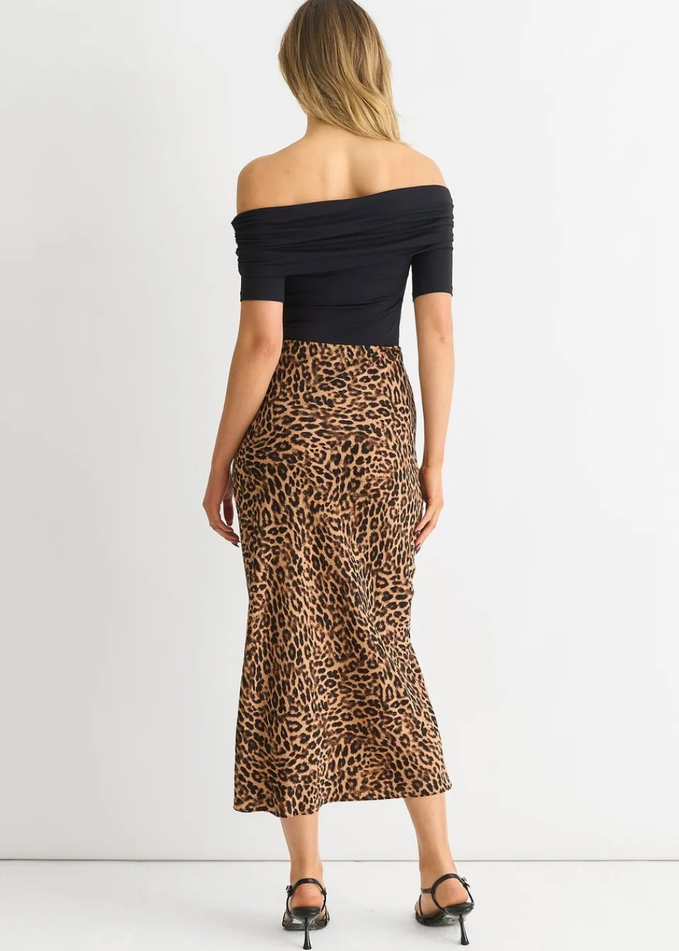 Skirts>Gini London Brown Animal Print Maxi Skirt