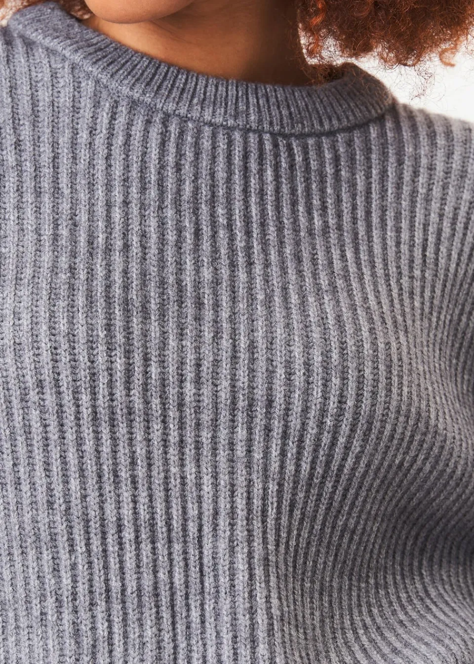 Tops>Gini London Grey Chunky Knit Oversized Jumper