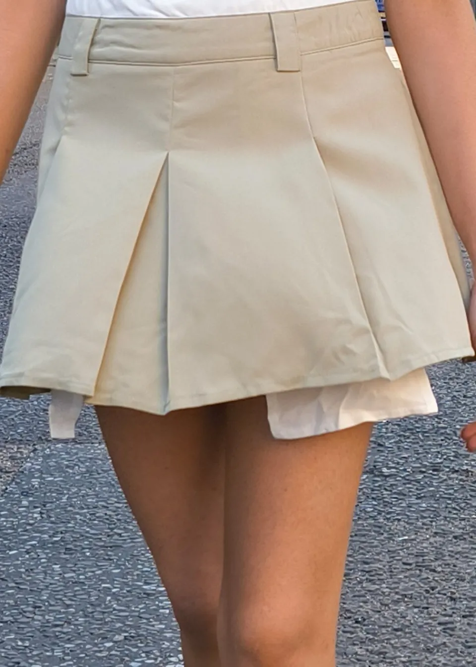 Skirts>Gini London Sage Green Tall Woven Pocket Detail Pleated Skort