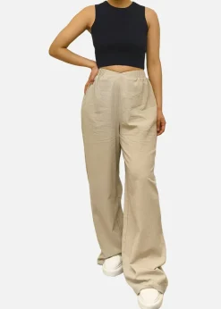 Trousers>Gini London Stone Waist Band Detail Wide Leg trouser
