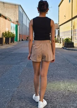 Shorts>Gini London Taupe Tailored  Shorts