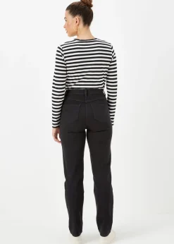 Jeans & Jeggings>Papaya Denim Grace Straight Fit Jeans Black