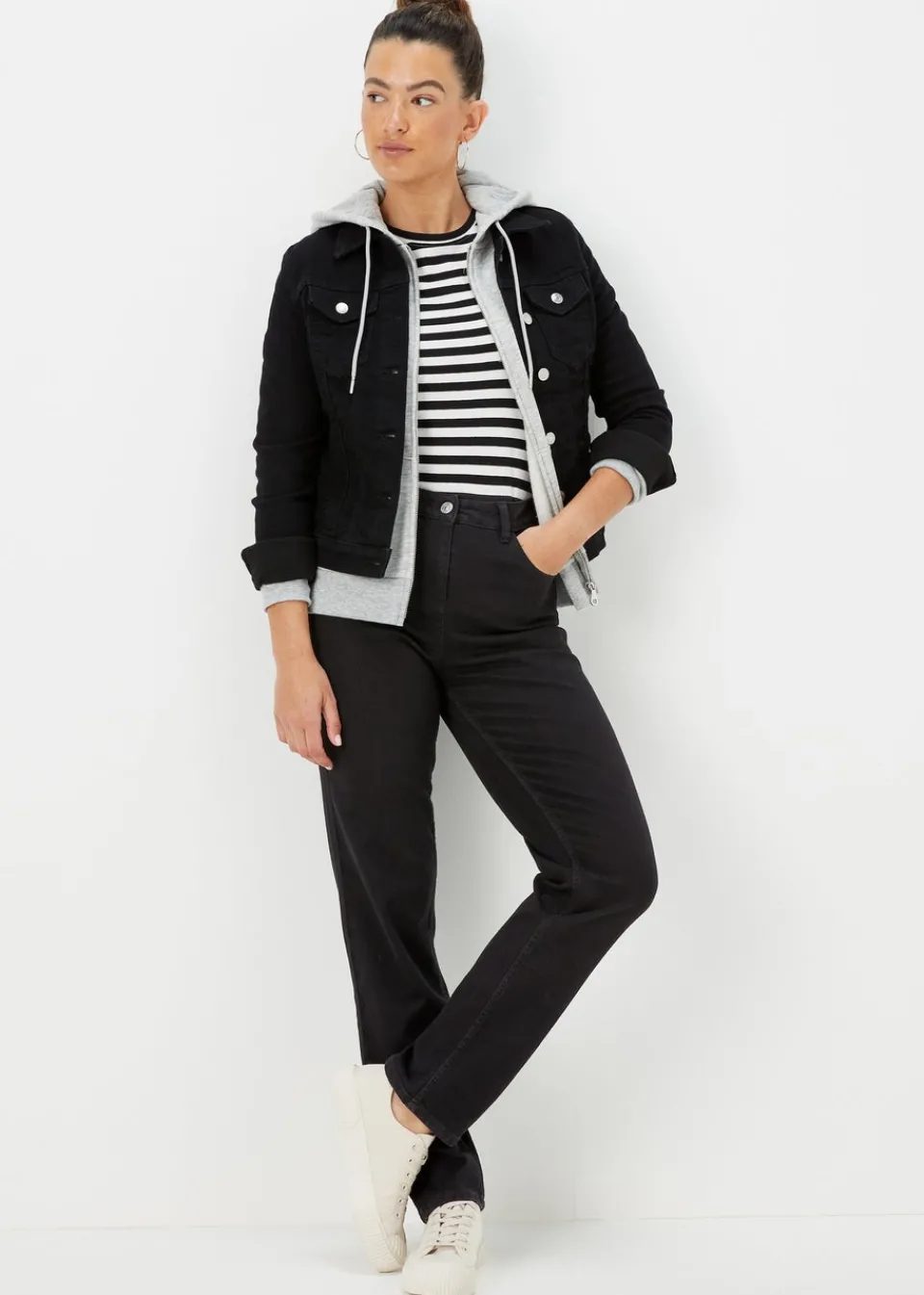 Jeans & Jeggings>Papaya Denim Grace Straight Fit Jeans Black