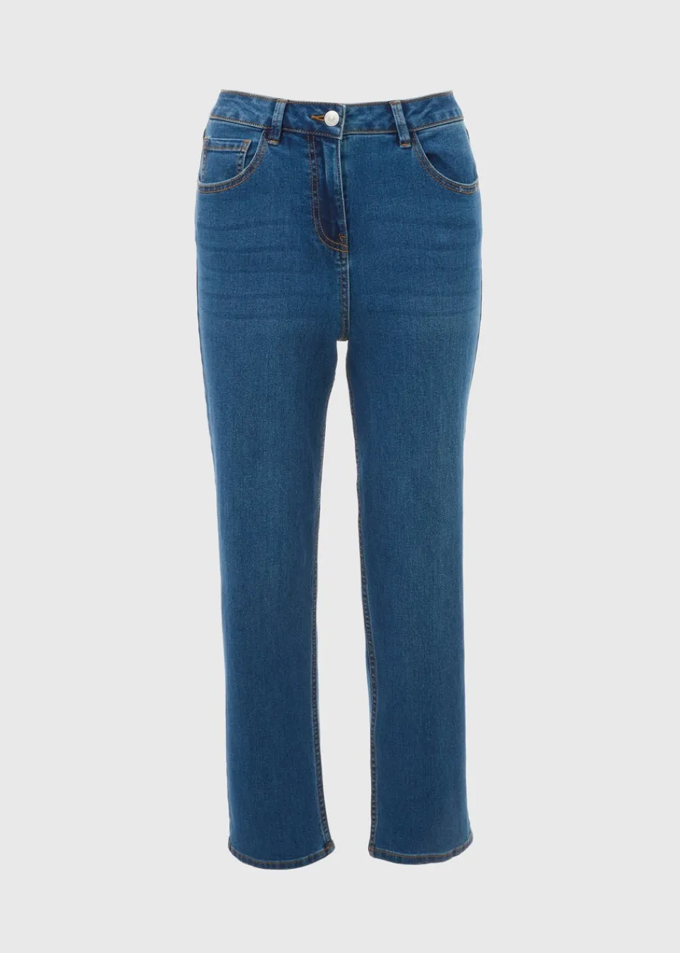 Jeans & Jeggings>Papaya Denim Grace Mid Wash Straight Leg Jeans Midwash