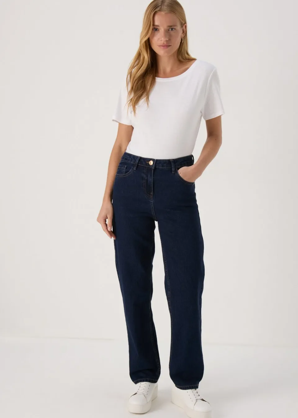 Jeans & Jeggings>Papaya Denim Grace Rinse Wash Straight Fit Jeans Lightwash