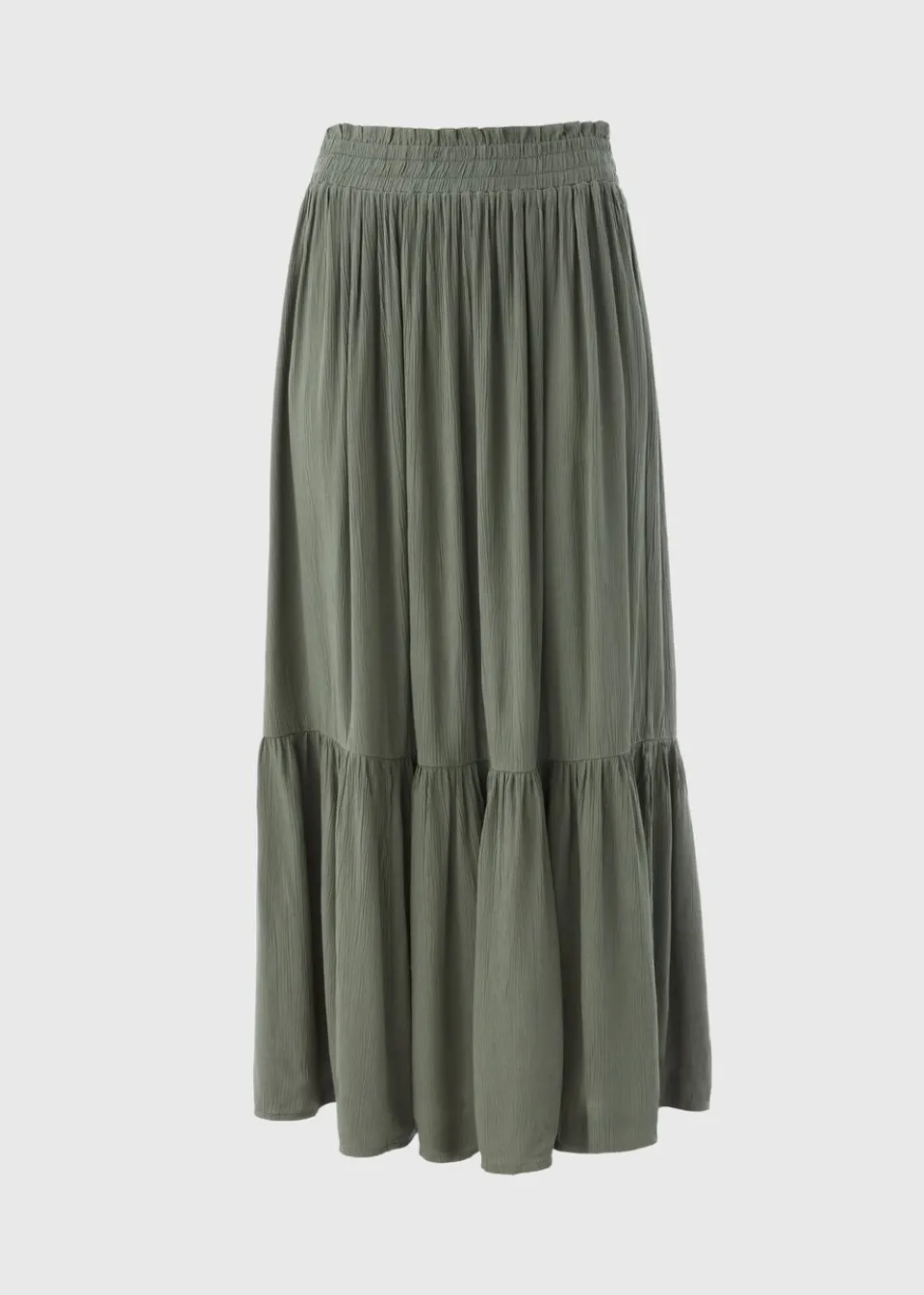 Skirts>Papaya Green Cheesecloth Maxi Skirt