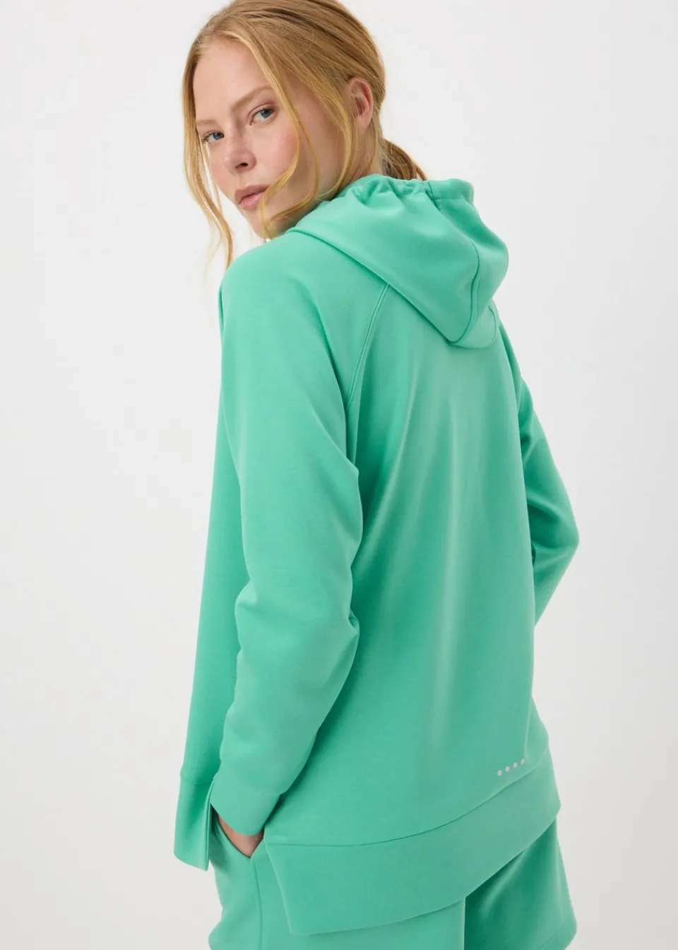 Tops>Papaya Longline Hoodie Green