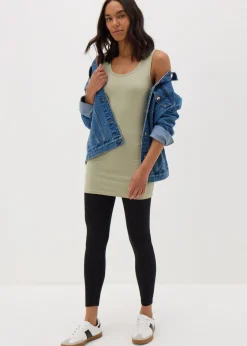 Tops>Papaya Green Longline Vest Top