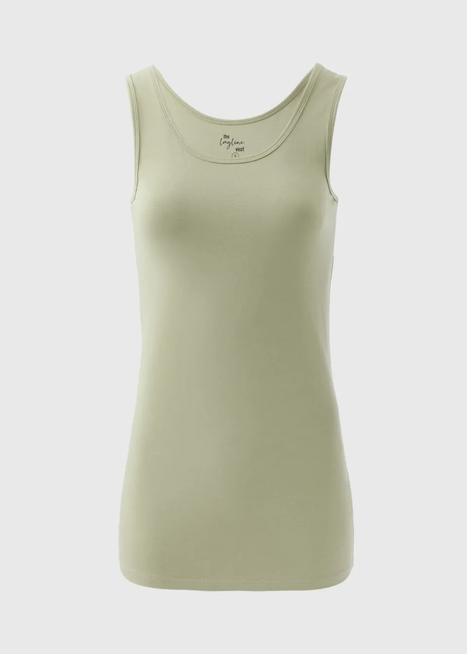 Tops>Papaya Green Longline Vest Top