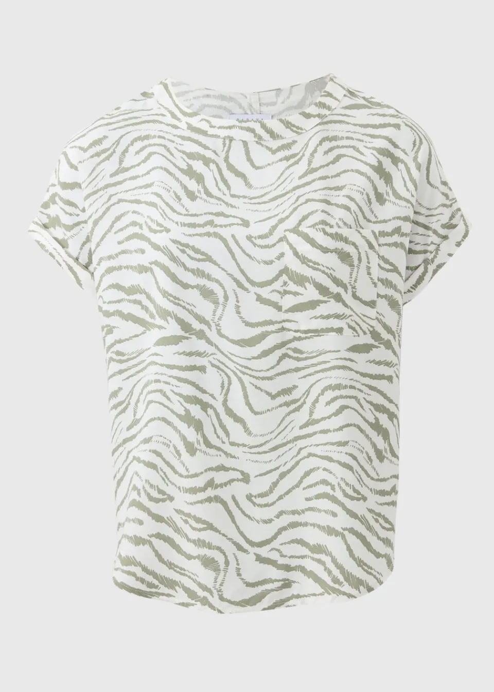Tops>Papaya Green Zebra Print Pocket Box Top