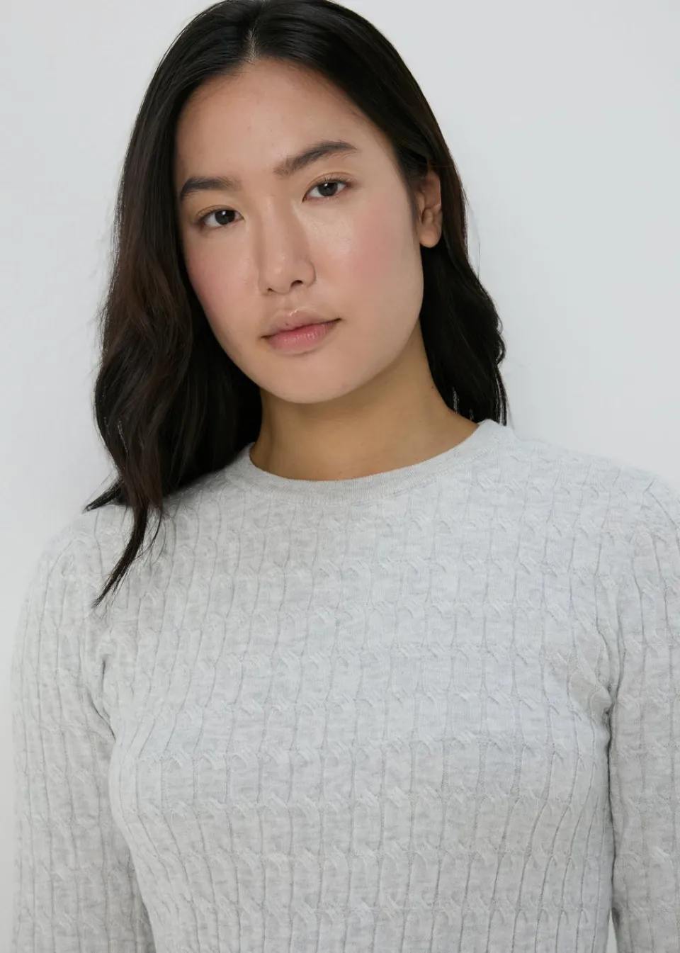Tops>Papaya Grey Baby Cable Jumper