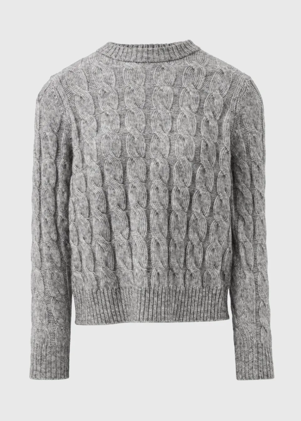 Tops>Papaya Cable Knit Jumper Grey