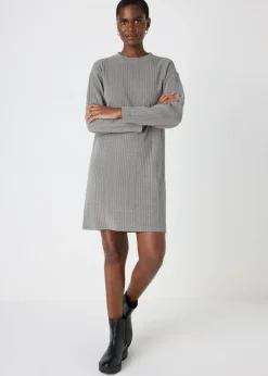 Knitwear>Papaya Cable Knit Mini Dress Grey