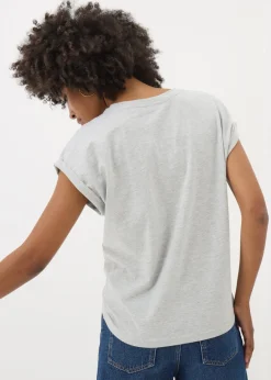 T-Shirts>Papaya Grey Marl Short Sleeve T-Shirt