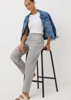 Trousers>Papaya Grey Stripe Pull On Trousers