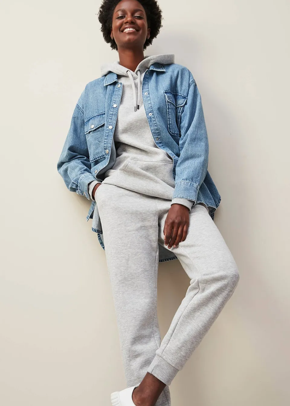 Trousers>Papaya Tapered Jogging Bottoms Grey