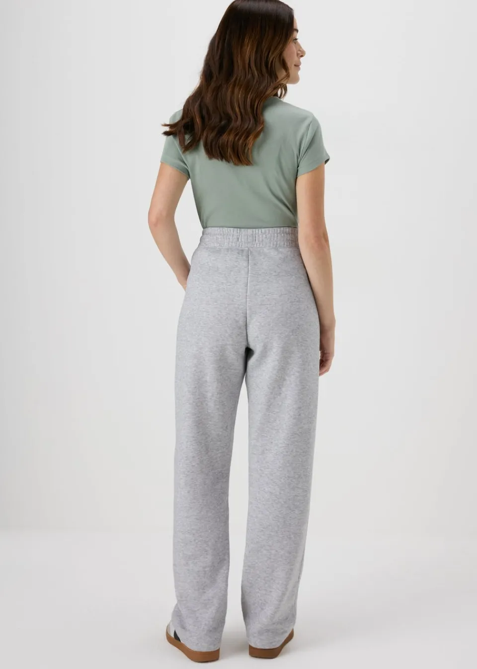 Trousers>Papaya Grey Wide Leg Jogging Bottoms