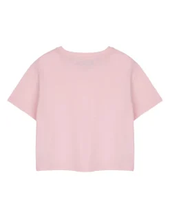 T-Shirts>Hello Kitty Pink Club Cropped Short Sleeved T-Shirt