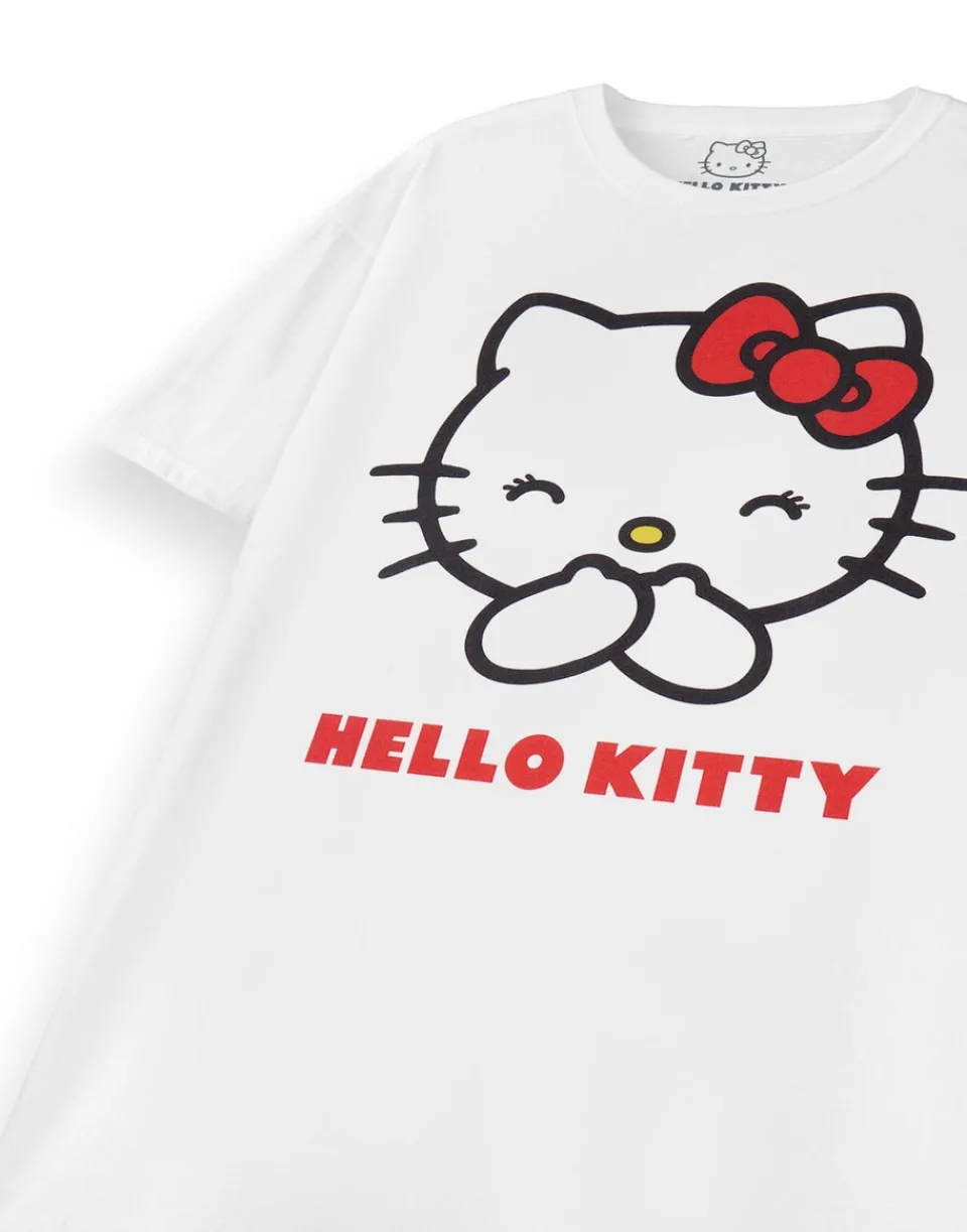 T-Shirts>Hello Kitty White Classic Short Sleeved T-Shirt