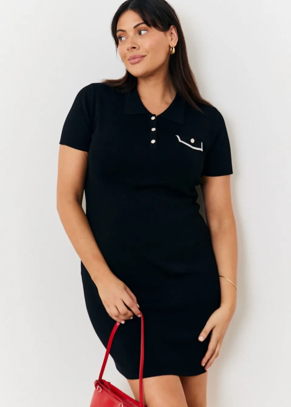 Knitwear>In The Style Black Knitted Dress