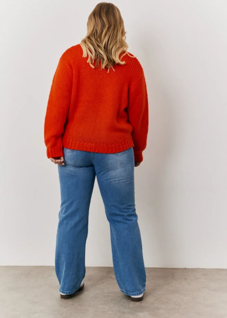 Tops>In The Style Red Chunky Knit Jumper