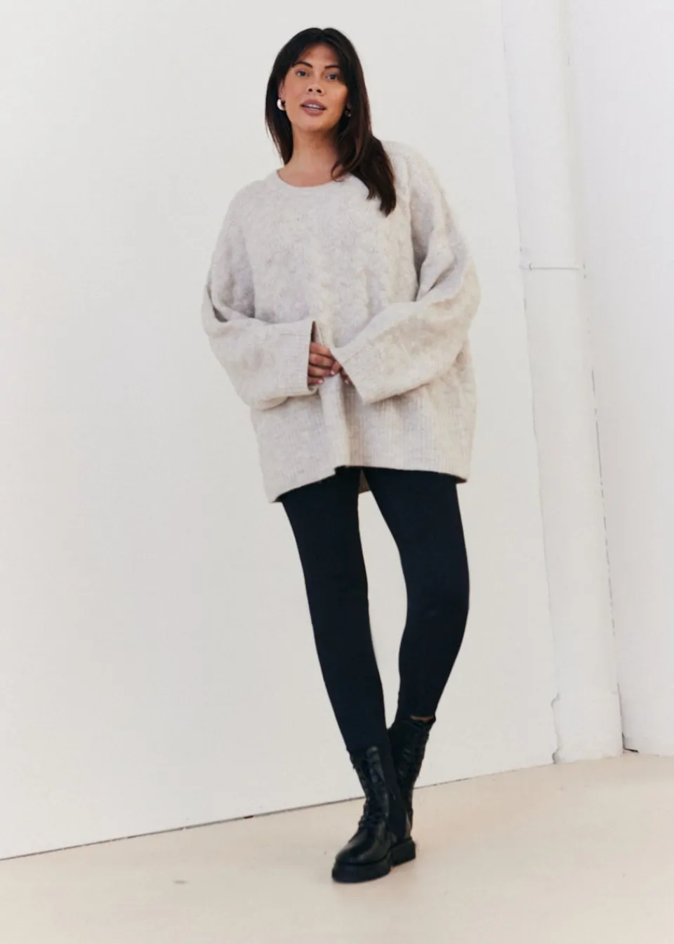 Tops>In The Style Stacey Solomon Oatmeal Knitted Jumper