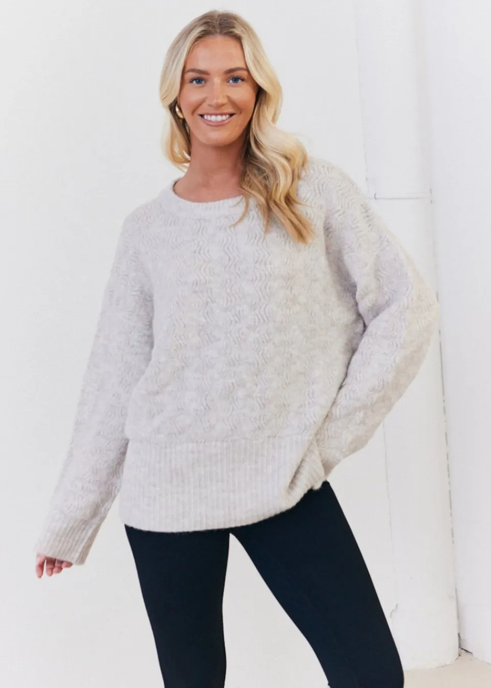 Tops>In The Style Stacey Solomon Oatmeal Knitted Jumper