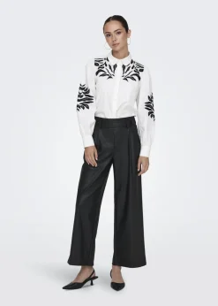 Trousers>JDY Black Leather Look Trousers