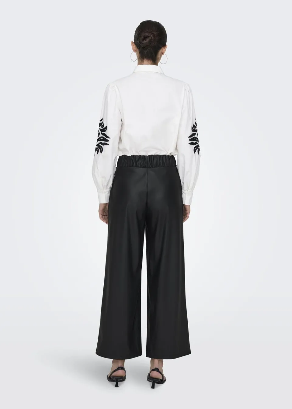 Trousers>JDY Black Leather Look Trousers