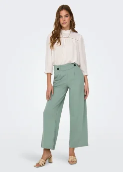 Trousers>JDY Green Geggo Button Trousers