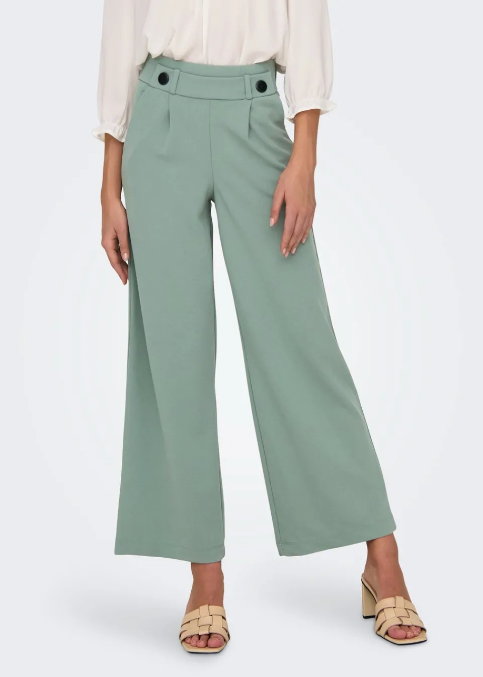 Trousers>JDY Green Geggo Button Trousers