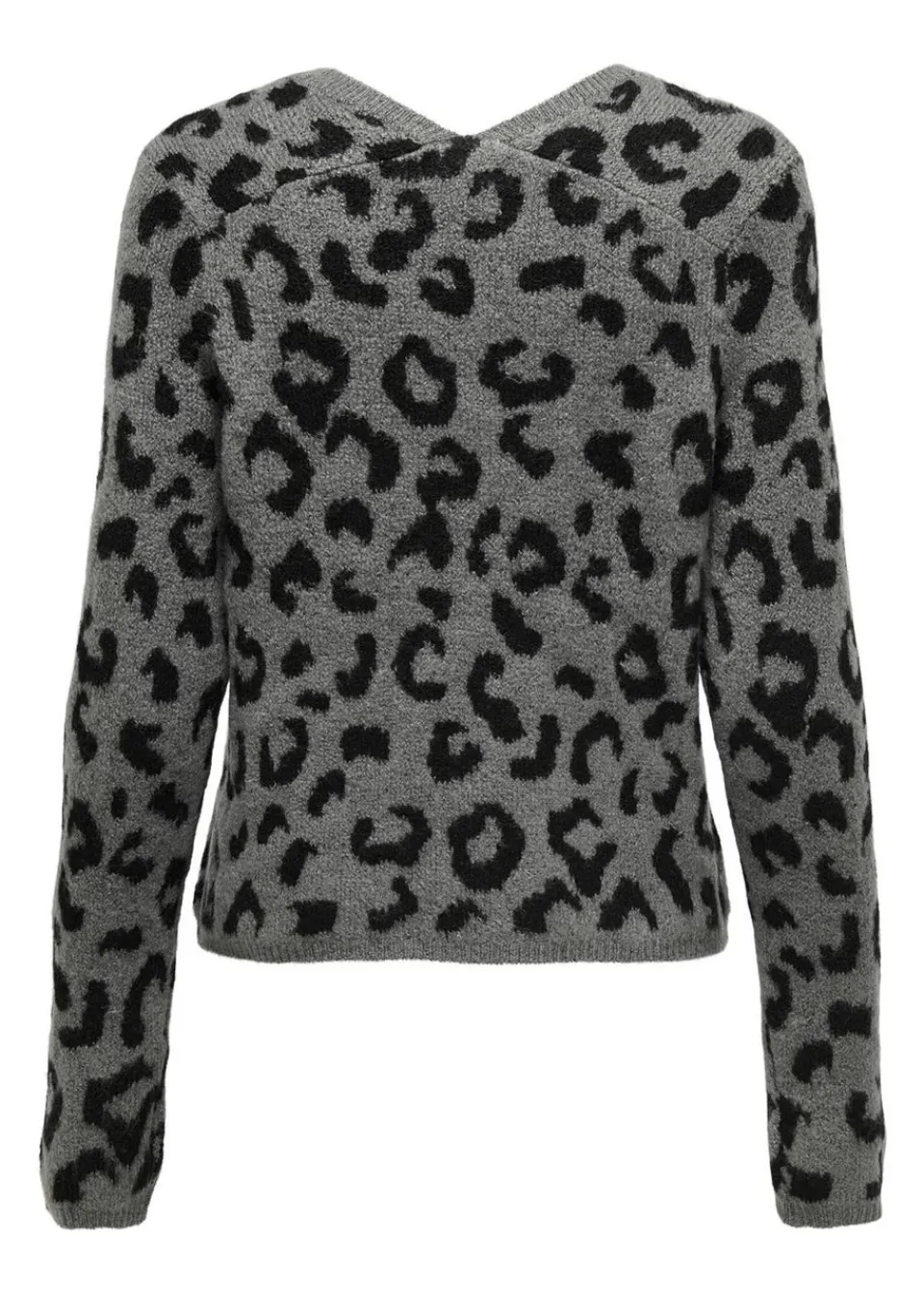 Tops>JDY Grey Leopard Knitted Jumper