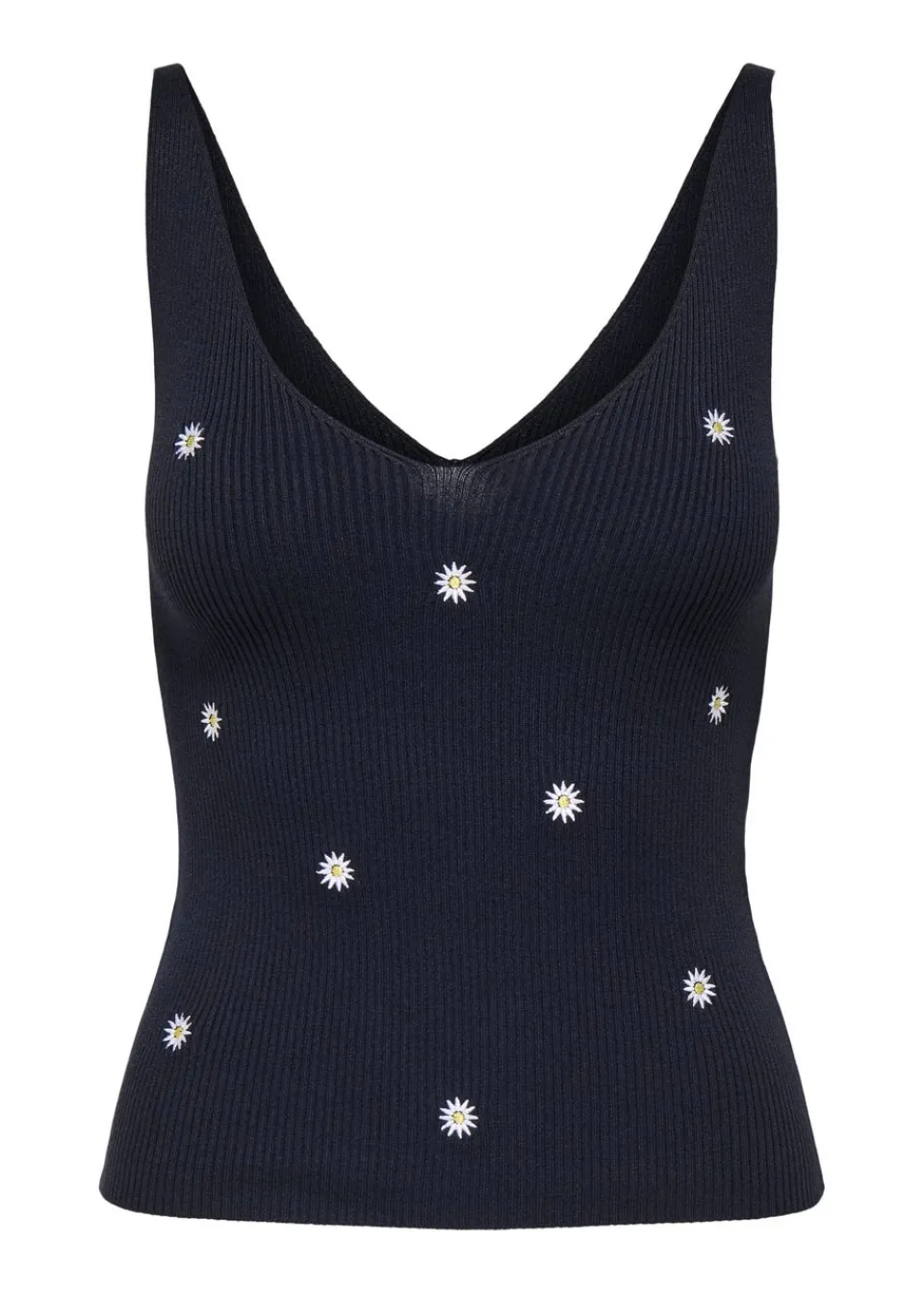Tops>JDY Navy Daisy Knitted Vest