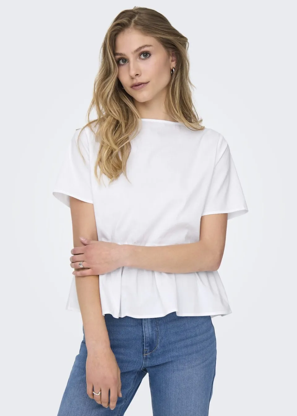 Tops>JDY White Ribbon Blouse