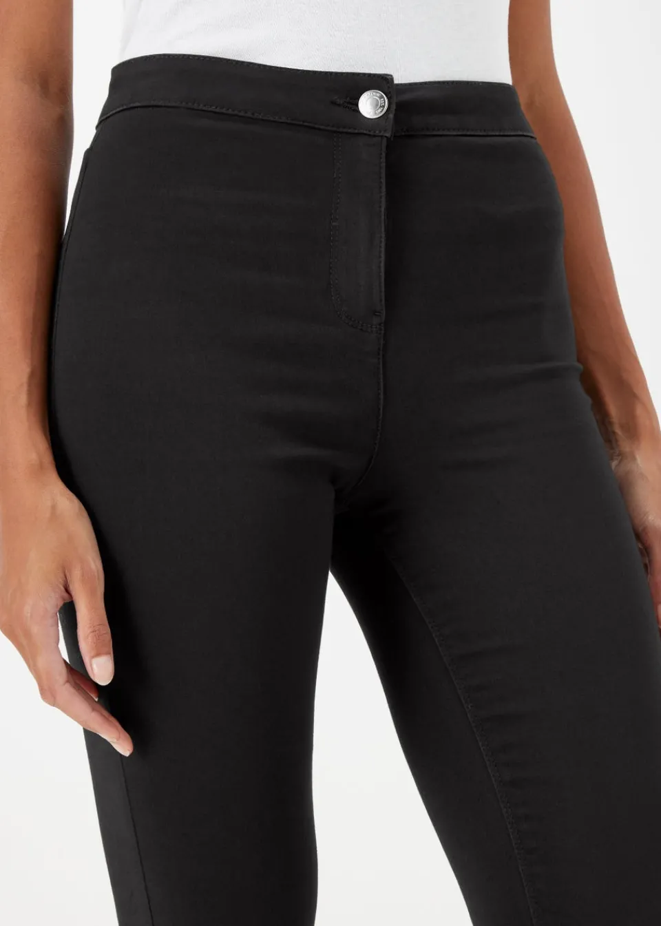 Jeans & Jeggings>Papaya Denim Jessie Black High Waisted Skinny Jeans (Long Length)