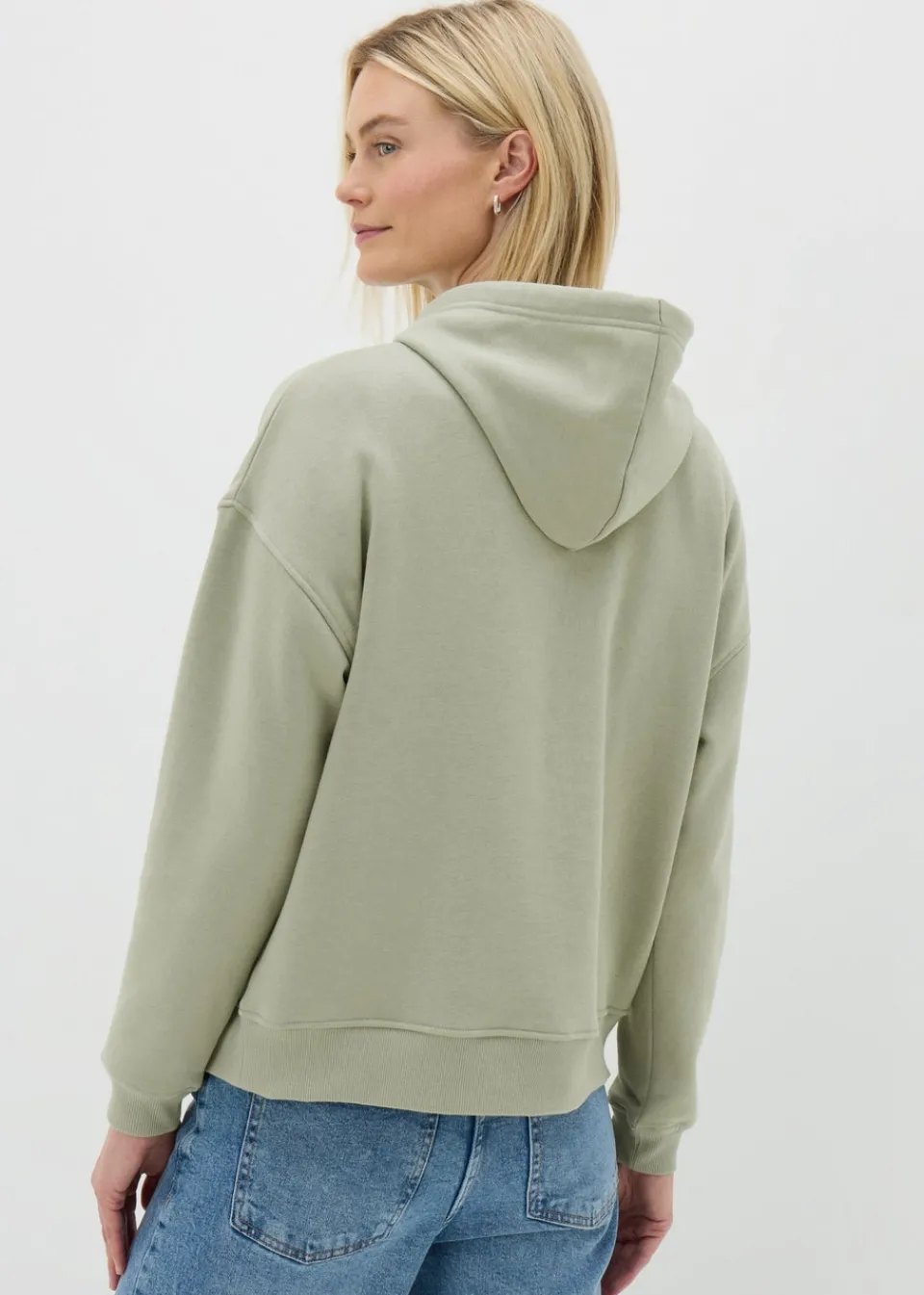 Tops>Papaya Khaki Basic Hoodie