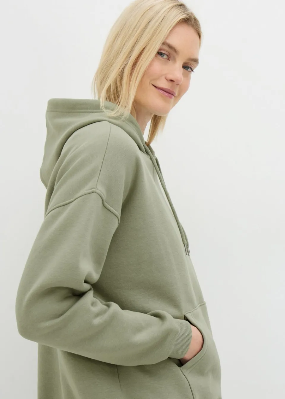 Tops>Papaya Khaki Basic Hoodie