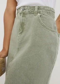 Skirts>Papaya Khaki Denim Mini Skirt