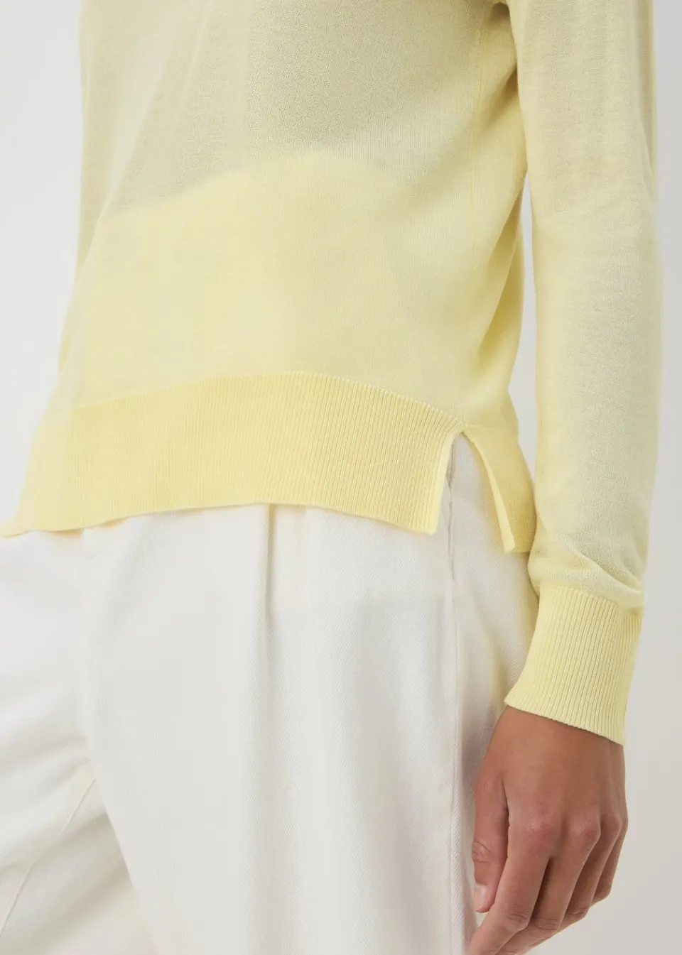 Tops>Papaya Lemon Fine Gauge Long Sleeve Jumper