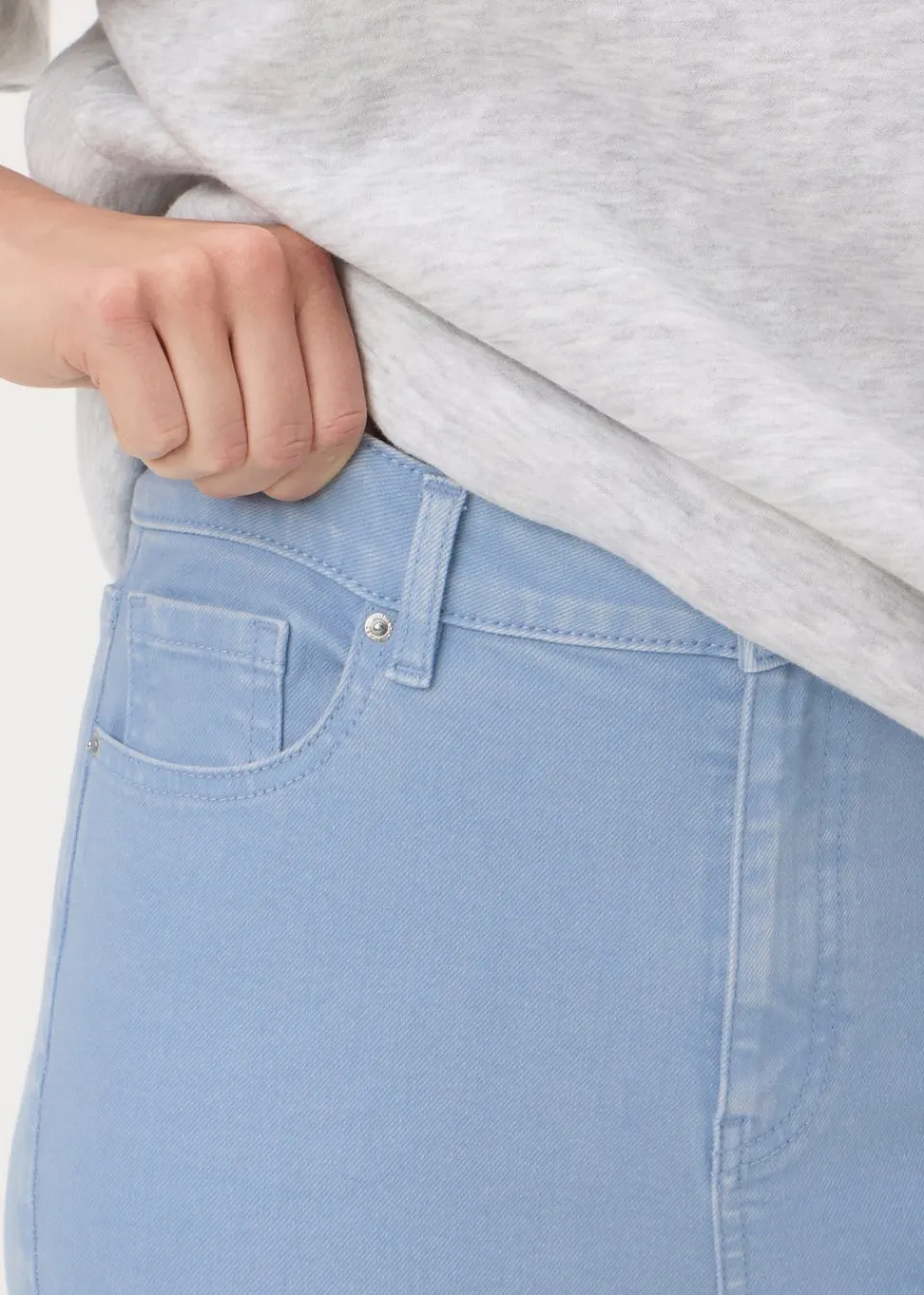 Jeans & Jeggings>Papaya Denim Light Blue April Ankle Grazer Jeans