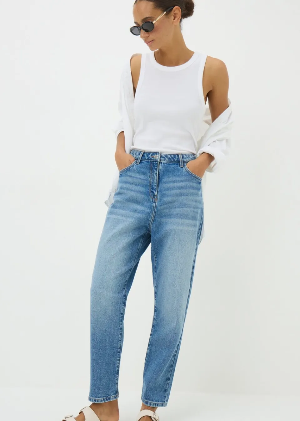Jeans & Jeggings>Papaya Denim Light Wash Mom Jeans LightWash