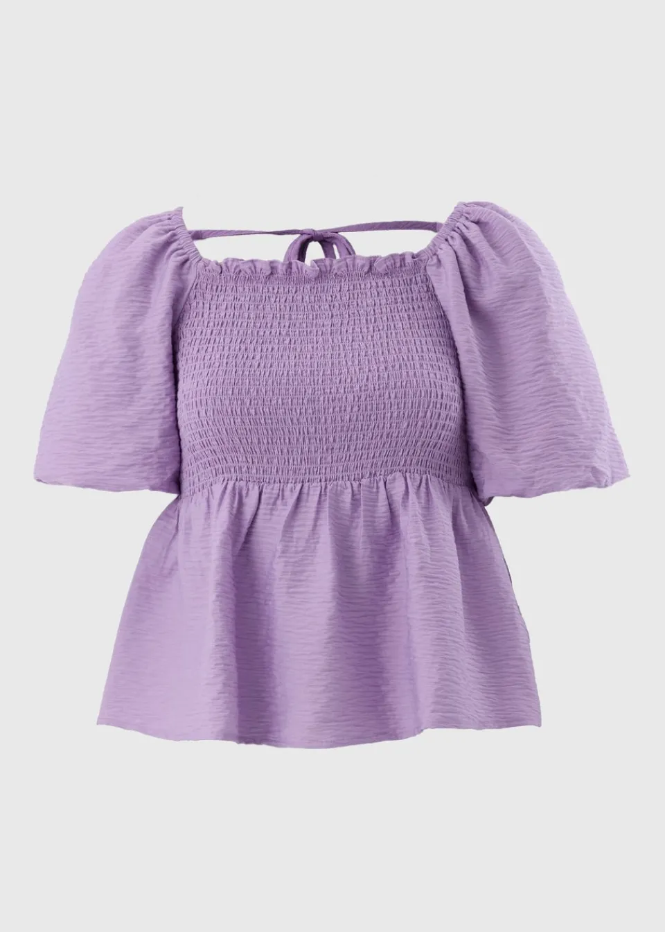 Tops>Papaya Lilac Shirred Blouse Top