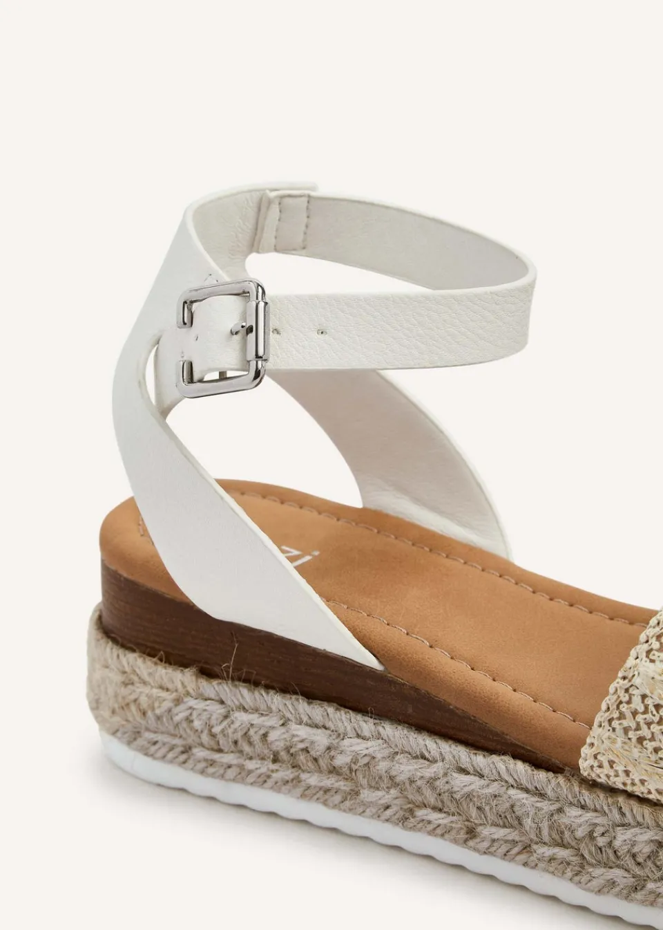 Footwear>Linzi Anya White Raffia Flatform Sandal
